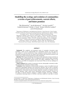 Modelling the ecology and evolution of communities