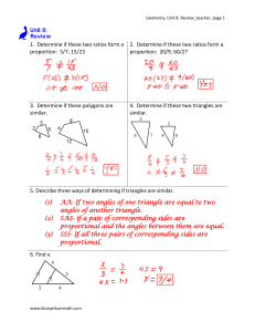 1. Determine if these two ratios form a proportion: 5/7, 15/23 2