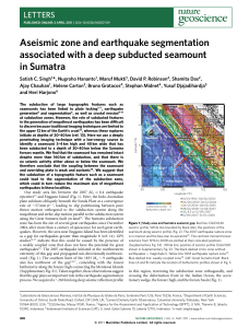 Aseismic zone and earthquake segmentation associated with a