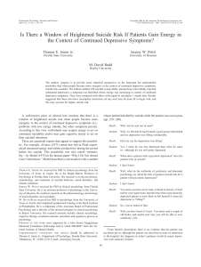 Is There a Window of Heightened Suicide Risk If Patients Gain