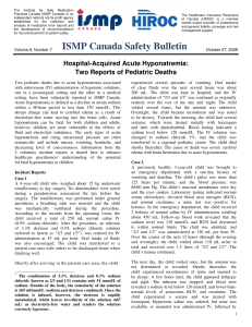 ISMP Canada Safety Bulletin: Hospital
