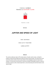 JUPITER AND SPEED OF LIGHT