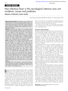 Non-infectious fever in the neurological intensive