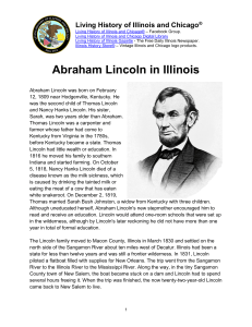 Abraham Lincoln in Illinois - Living History of Illinois