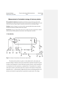 Measurement of ionisation energy of mercury atoms