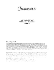 AP® Calculus AB 2011 Scoring Guidelines Form B