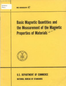 Basic Magnetic Quantities and the Measurement of the Magnetic