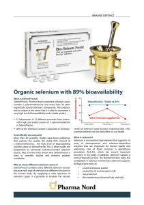 Organic selenium with 89% bioavailability