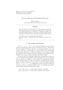 On the Ordering of Probability Forecasts - Sankhya