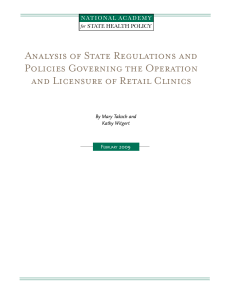 Analysis of State Regulations and Policies Governing the Operation