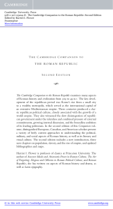 The Cambridge Companion to THE ROMAN REPUBLIC