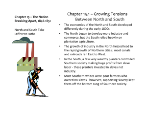 Chapter 15.1 – Growing Tensions Between North and