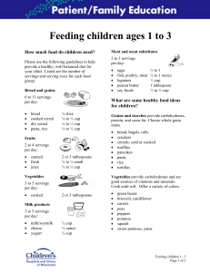 Feeding children ages 1 to 3