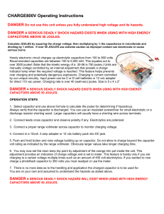 CHARGE800V Operating Instructions