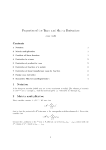 Properties of the Trace and Matrix Derivatives