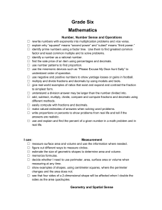 Grade 6 - Math - Archbold Area Schools