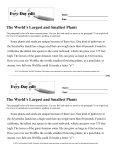 The World`s Largest and Smallest Plants