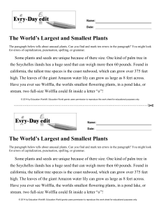 The World`s Largest and Smallest Plants