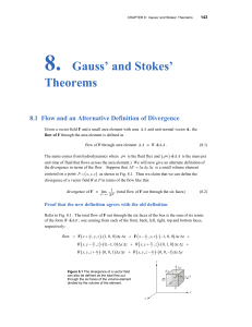 8. Gauss` and Stokes` Theorems