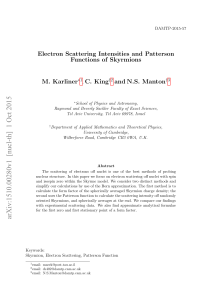 Electron Scattering Intensities and Patterson Functions of Skyrmions