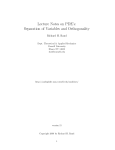 Lecture Notes on PDE`s: Separation of Variables