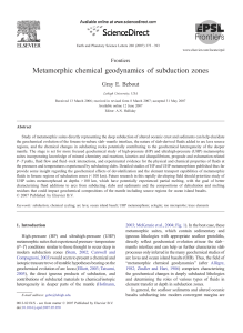 Metamorphic chemical geodynamics of subduction zones