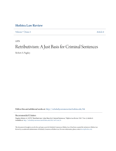 Retributivism: A Just Basis for Criminal Sentences