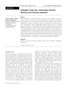 Endophytic fungi alter relationships between diversity and