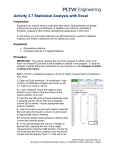 Activity 3.7 Statistical Analysis with Excel (PREVIEW)