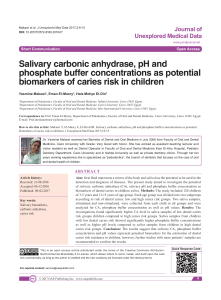 Salivary carbonic anhydrase, pH and phosphate buffer