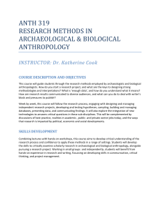 Research Methods in Archaeology + Biological Anthropology