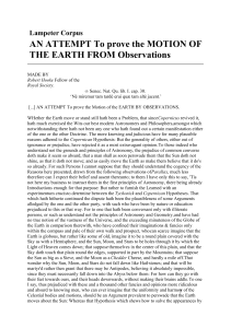 AN ATTEMPT To prove the MOTION OF THE EARTH FROM