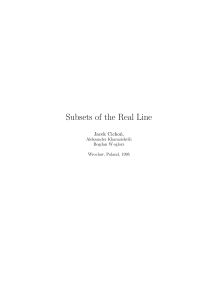 Subsets of the Real Line