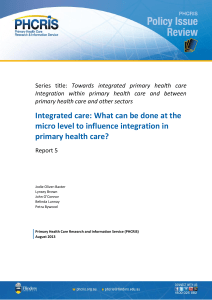 Integrated care: What can be done at the micro level to