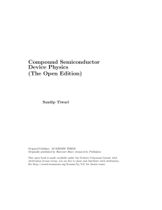 Compound Semiconductor Device Physics (The
