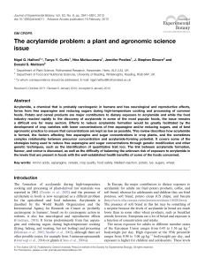 The acrylamide problem: a plant and agronomic