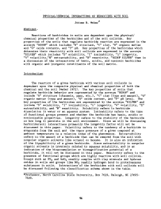 Abstract. PHYSICAL/CHEMICAL INTERACTIONS ·OF