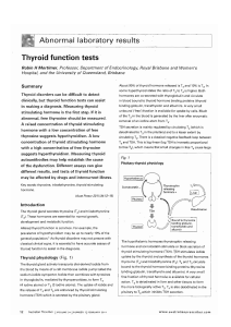 Thyroid function tests - UQ eSpace