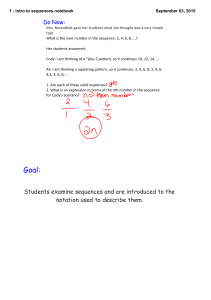 1 - intro to sequences.notebook