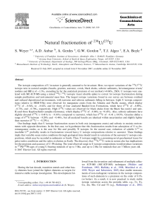 Natural fractionation of U/ U