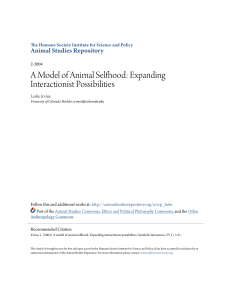A Model of Animal Selfhood: Expanding Interactionist Possibilities