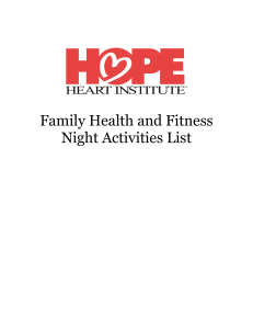 Family Health and Fitness Night Activities List