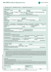 ABN AMRO Creditcard Application Form
