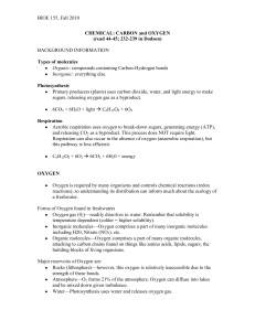 OVERVIEW OF CHEMISTRY, SOLUBILITY, pH, REDOX