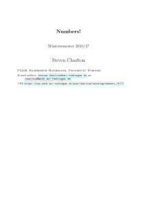 Numbers! Steven Charlton - Fachbereich | Mathematik