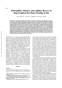 Intercapillary Distance and Capillary Reserve in