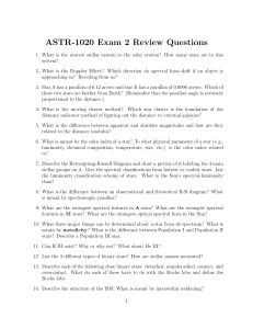 ASTR-1020 Exam 2 Review Questions
