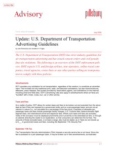 Update: U.S. Department of Transportation Advertising Guidelines