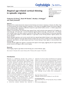 Atypical age-related cortical thinning in episodic