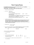 Course Form - Bluegrass Community and Technical College